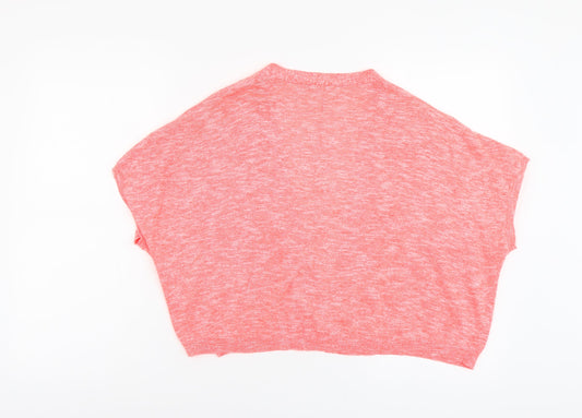 George Womens Pink V-Neck Acrylic Cardigan Jumper Size 16