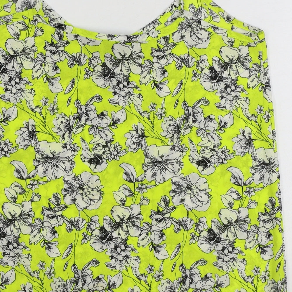 Womens UK Size 8 New Look Yellow Basic Tank