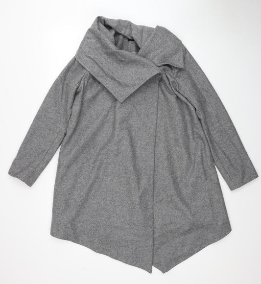 ASOS Womens Grey Overcoat Coatigan Size 8 Button
