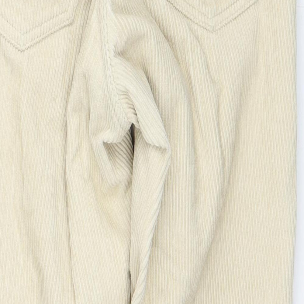 Topshop Womens Beige Cotton Trousers Size 25 in L28 in Regular Zip