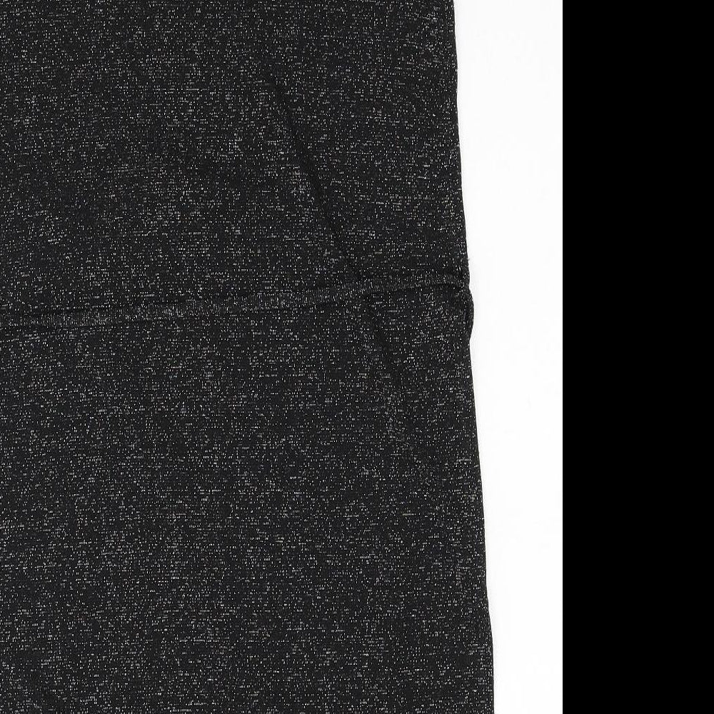 Dorothy Perkins Womens Black Polyester Mini Size 8 Mock Neck Button