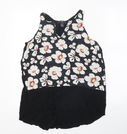Womens UK Size M Gap Black Basic Tank