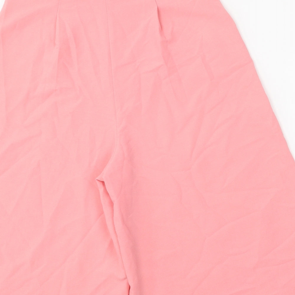 Womens UK Size 8 Boohoo Regular Fit Cropped Pink Trousers