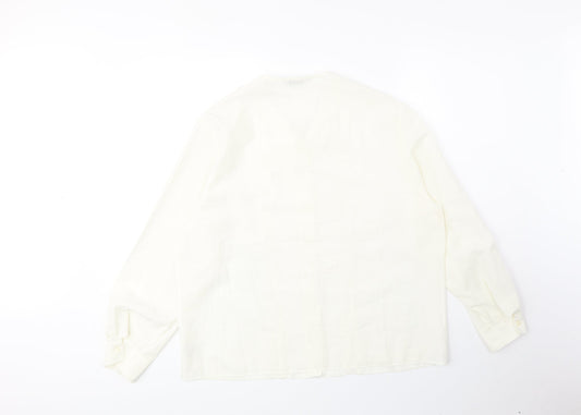 Womens UK Size 18 Preworn Ivory Basic Button-Up