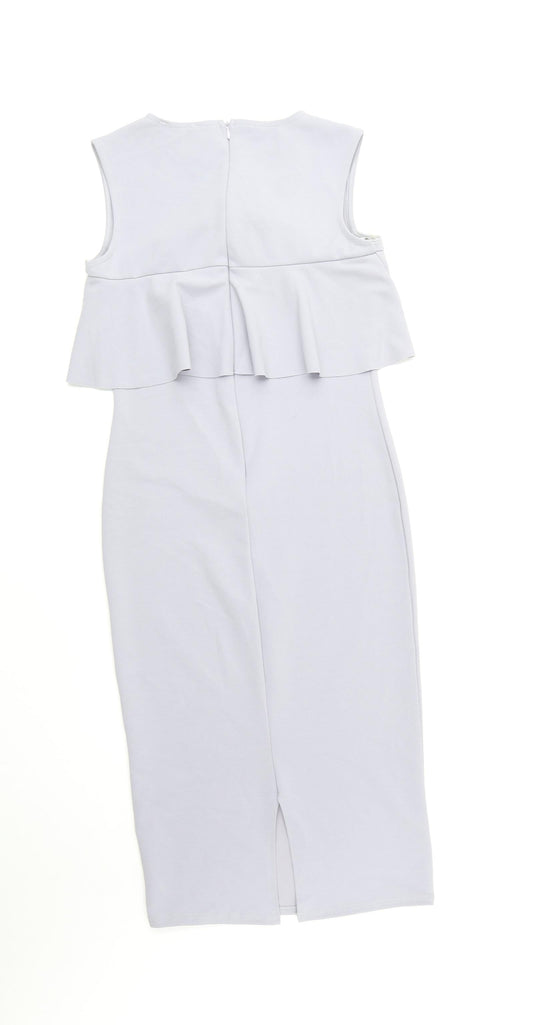 Missguided Womens Purple Polyester Bodycon Size 10 Scoop Neck Zip