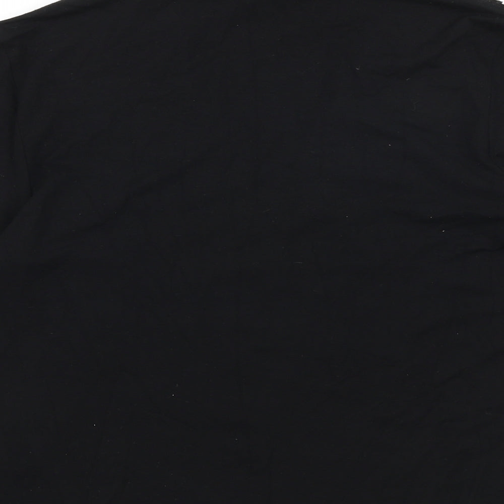 Precis Womens Black 100% Cotton Basic Blouse Size M V-Neck