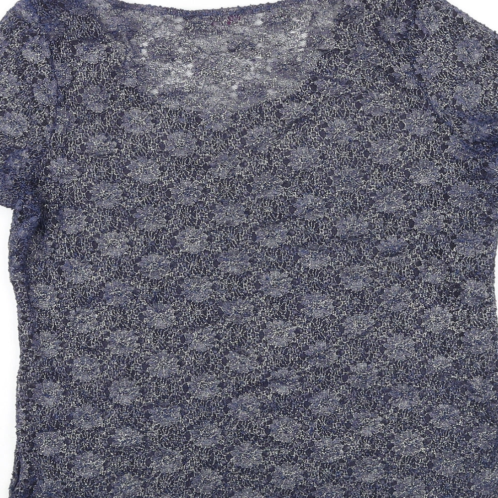 Womens UK Size 14 Marks and Spencer Blue Basic Blouse