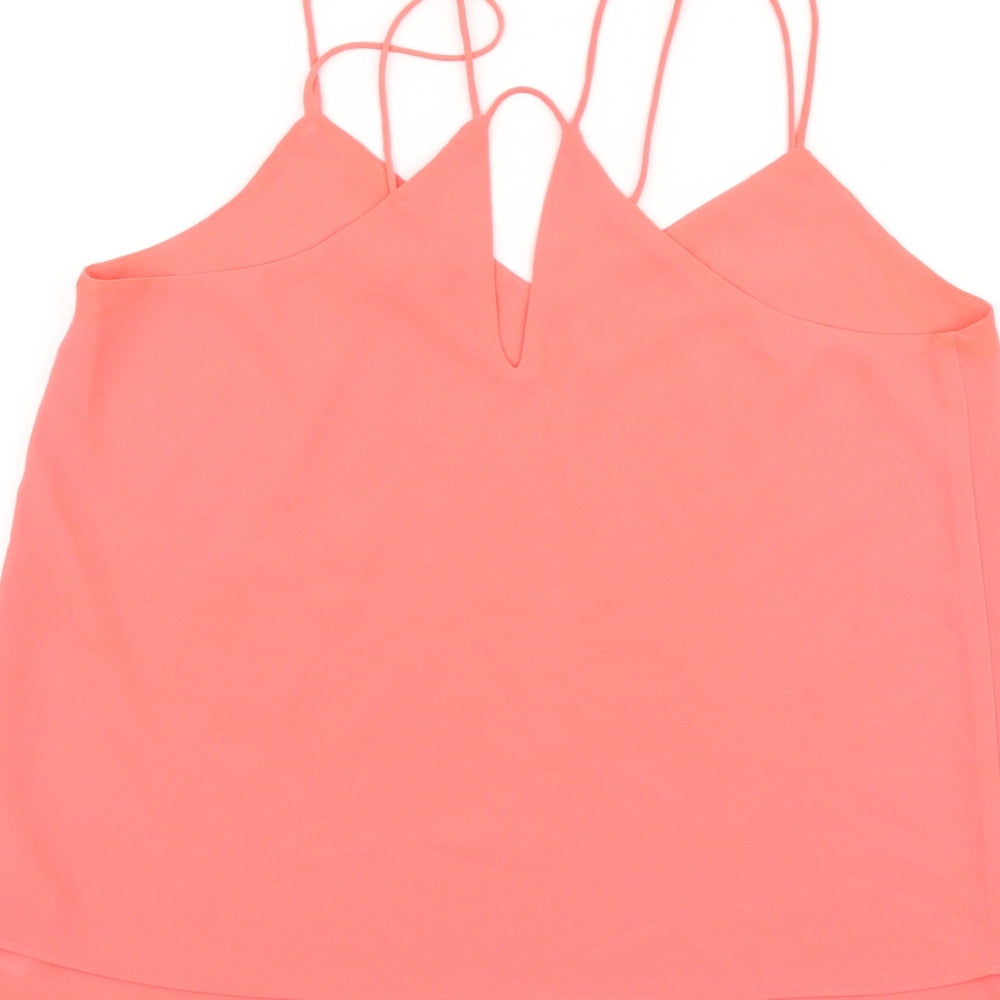 Womens UK Size 10 New Look Pink Basic Tank