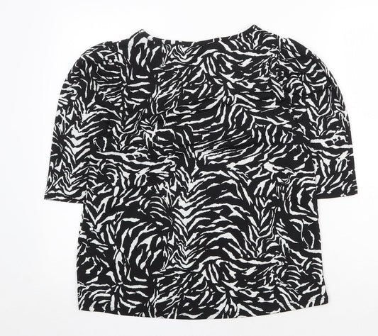 Womens UK Size 12 F&F Black Basic T-Shirt