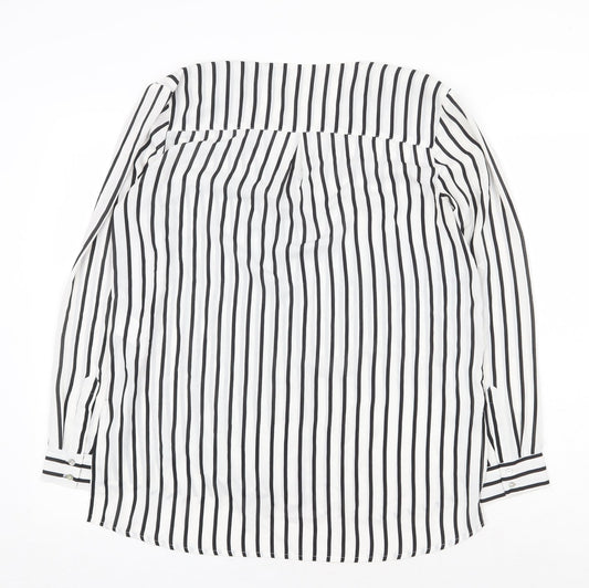 Womens UK Size 10 H&M White Basic Button-Up