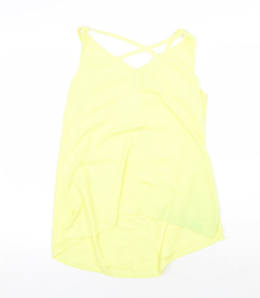 F&F Womens Yellow Polyester Camisole Tank Size 10 V-Neck