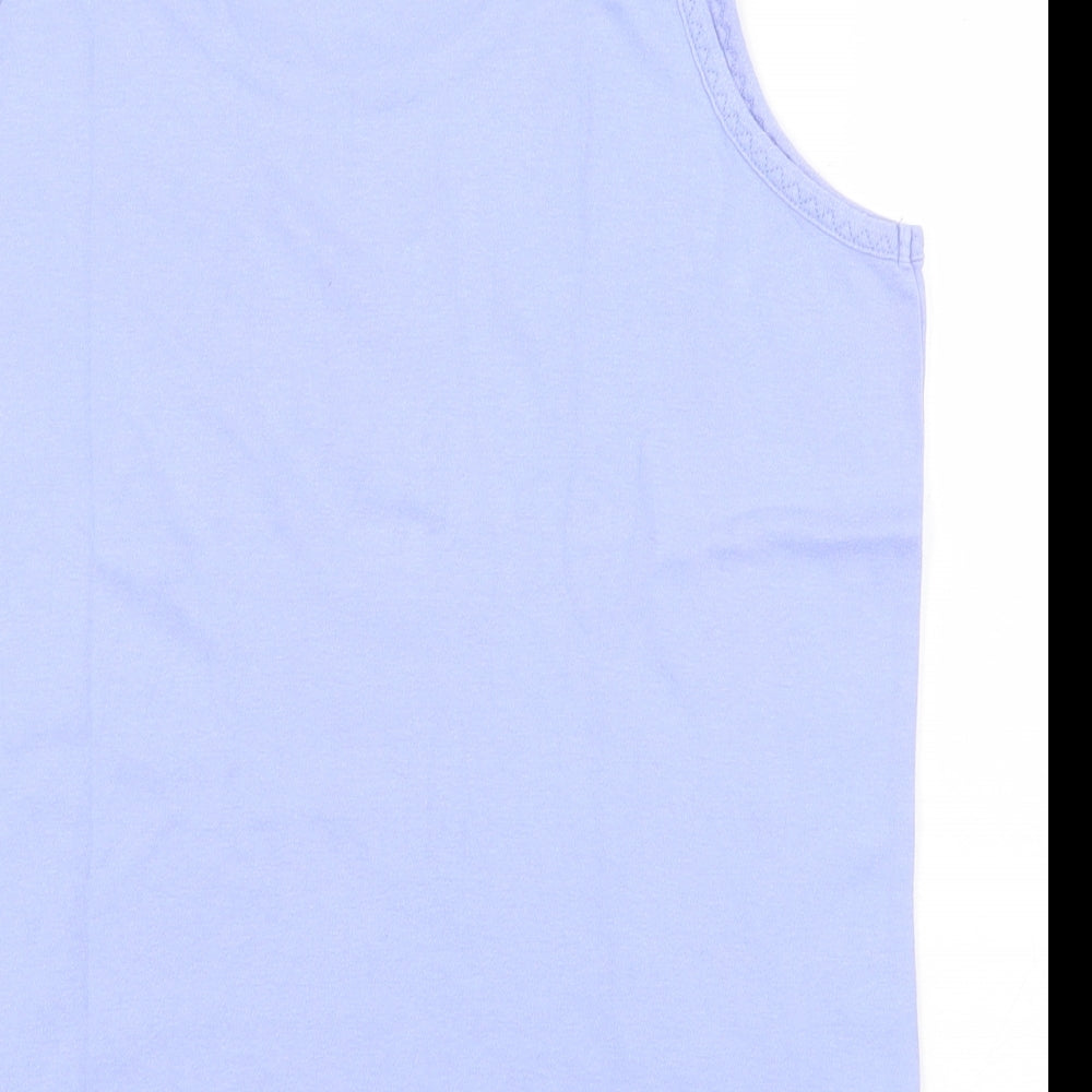 Bonmarché Womens Purple 100% Cotton Basic Tank Size M Round Neck