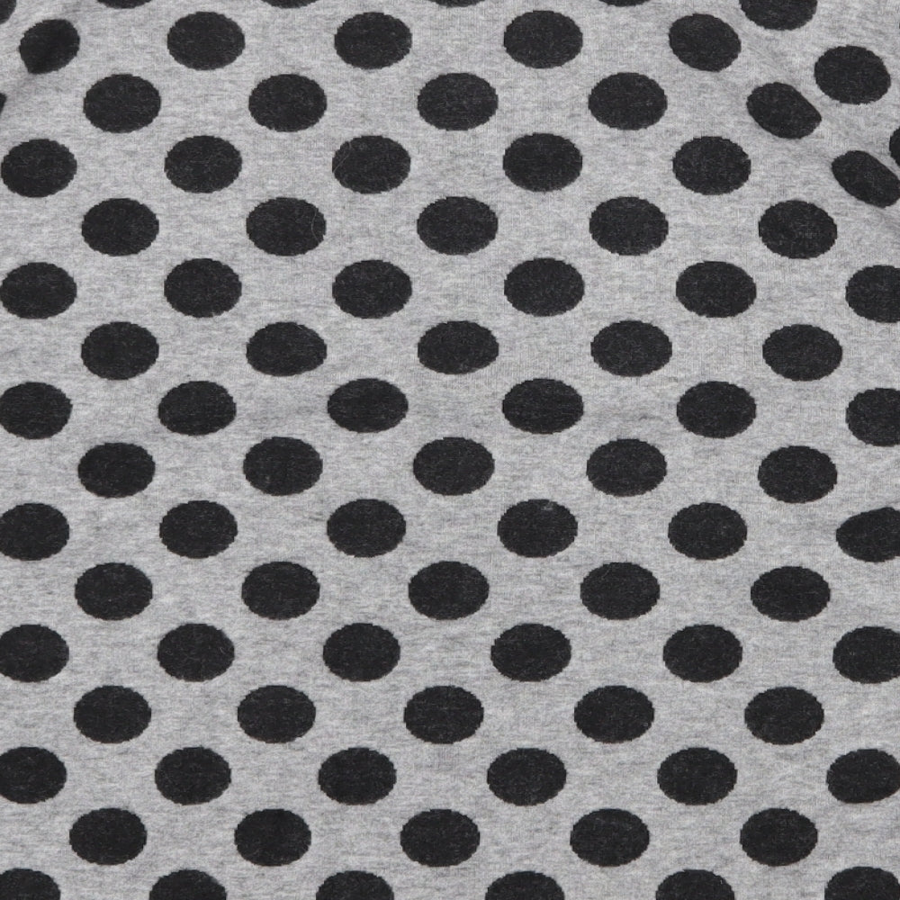 TU Womens Grey Scoop Neck Polka Dot Polyester Pullover Jumper Size 14