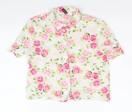 Womens UK Size 6 Divided by H&M Multicoloured Basic Button-Up