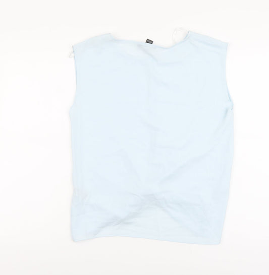 Primark Womens Blue Polyester Cropped Tank Size 8 Round Neck