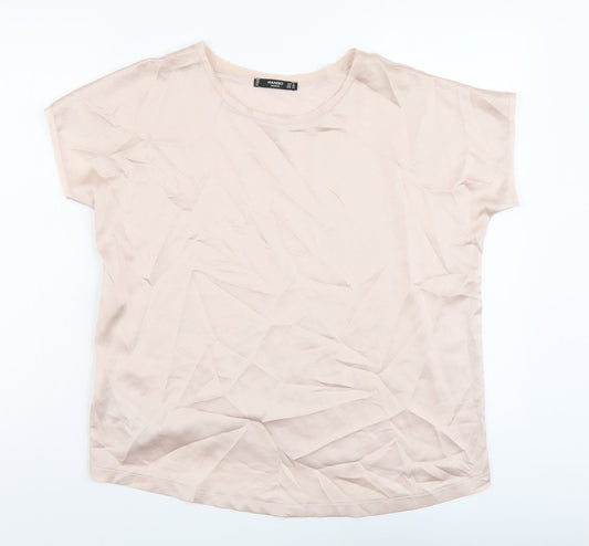 Womens UK Size S Mango Pink Basic T-Shirt
