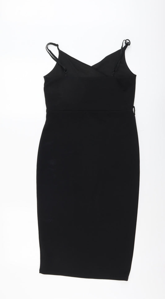 New Look Womens Black Polyester Shift Size 12 V-Neck Pullover