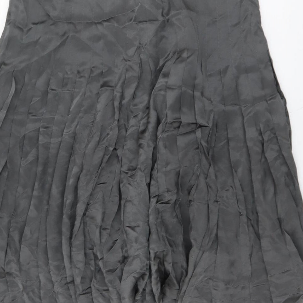 NEXT Womens Green Polyester Pleated Skirt Size 10 Zip