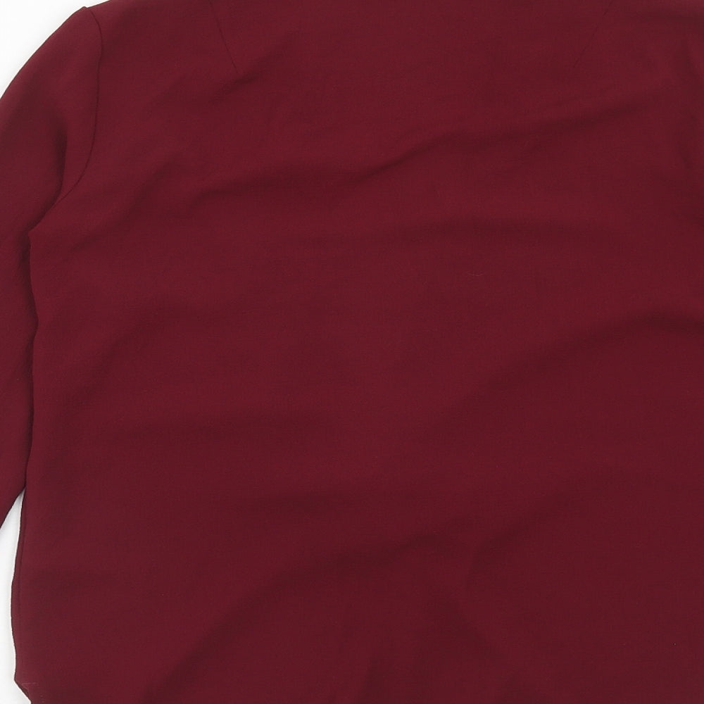 Womens UK Size 8 Topshop Red Basic Blouse