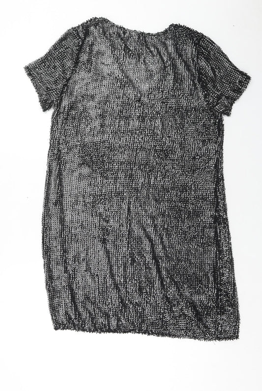 Missguided Womens Silver Polyester A-Line Size 10 V-Neck Pullover