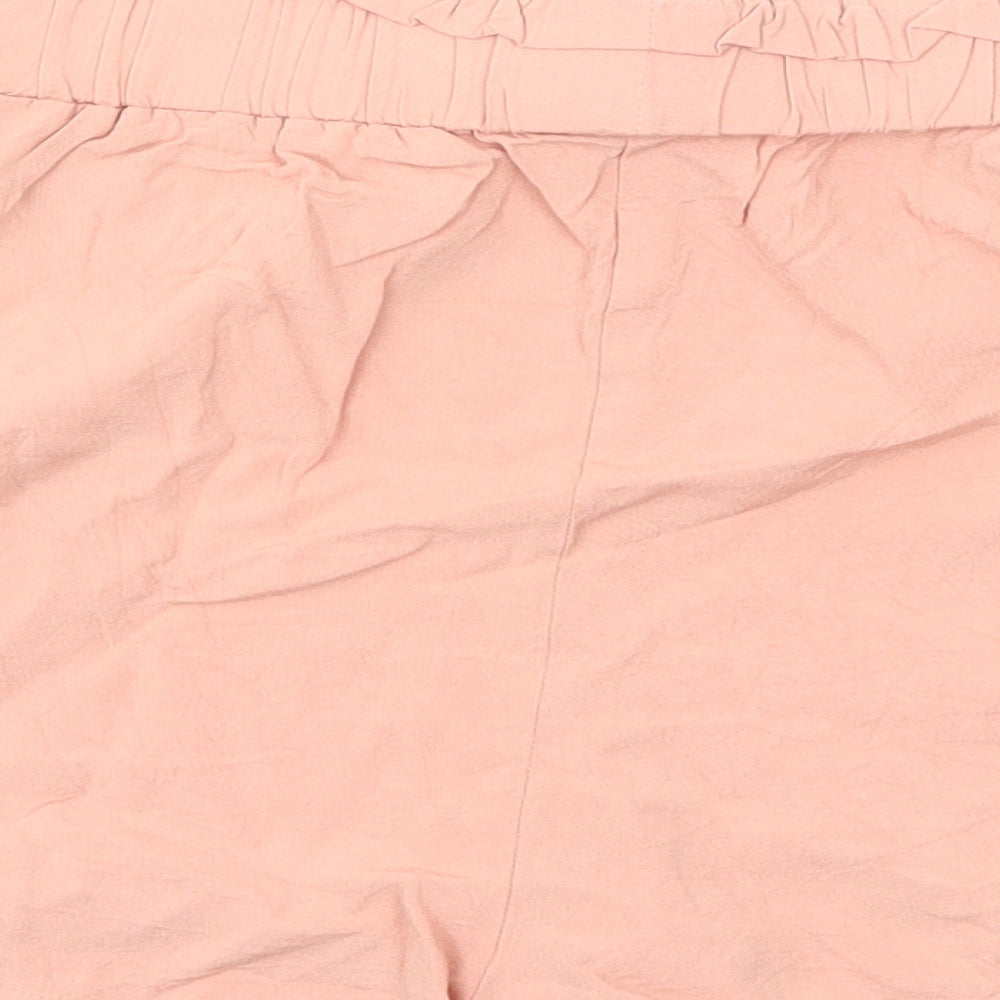 Primark Womens Pink Viscose Paperbag Shorts Size 8 Regular Pull On