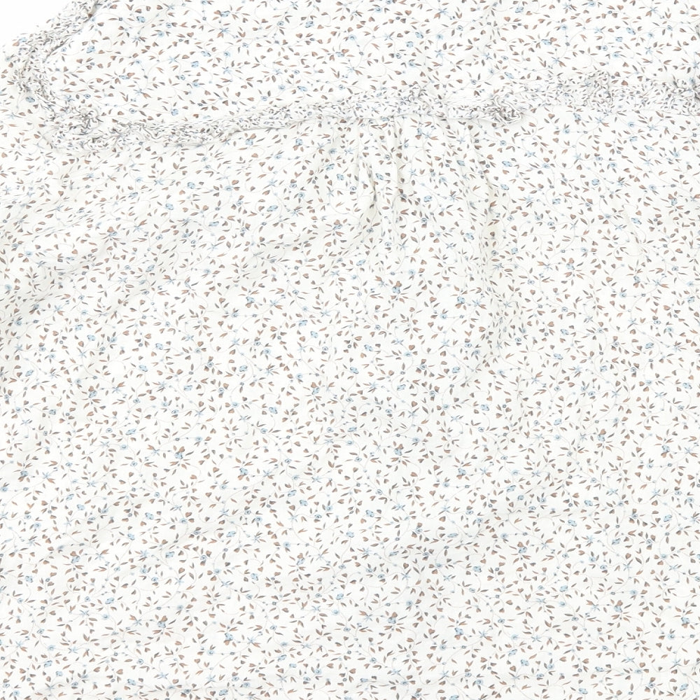 Womens UK Size 14 Marks and Spencer White Basic Button-Up