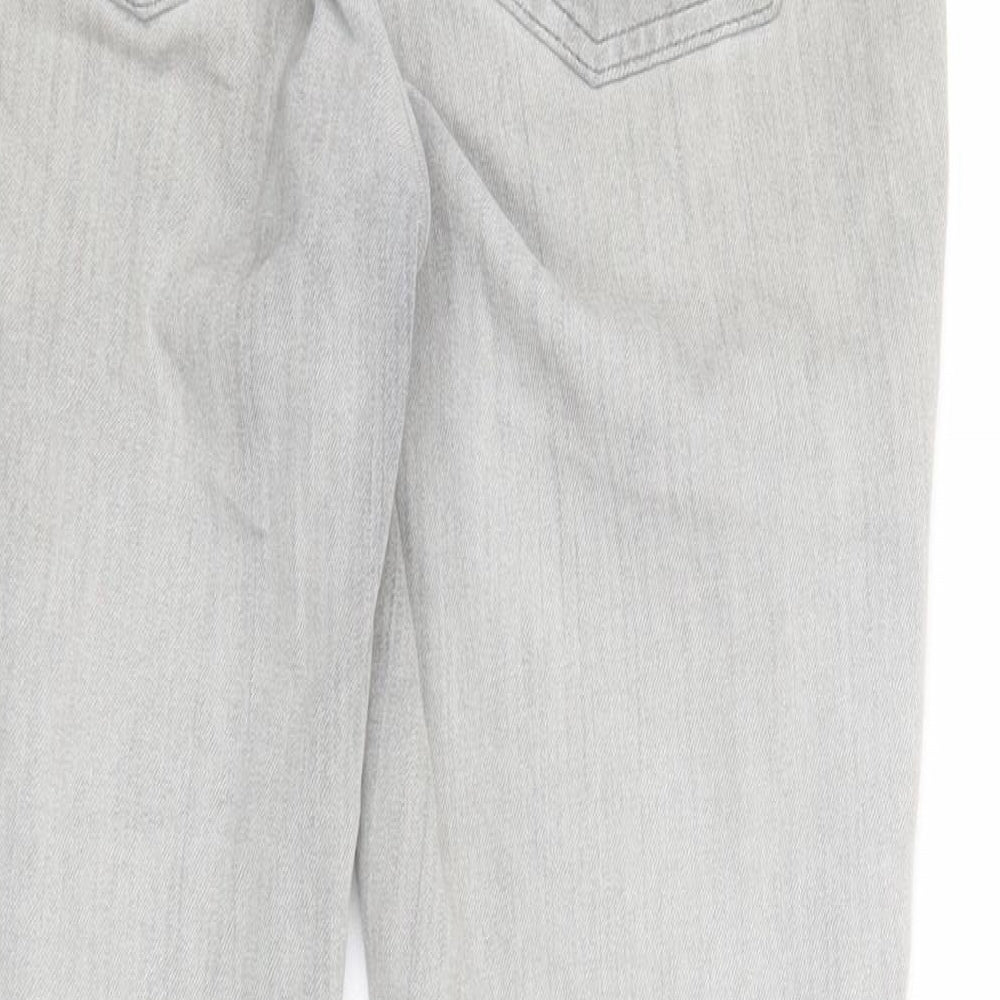 NEXT Womens Grey Cotton Skinny Jeans Size 10 Regular Zip