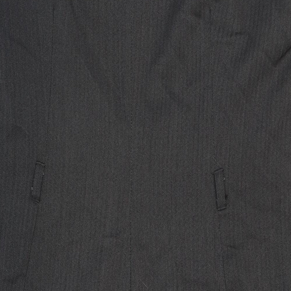 NEXT Womens Grey Polyester Pencil Dress Size M Boat Neck Zip - Pleat Detail