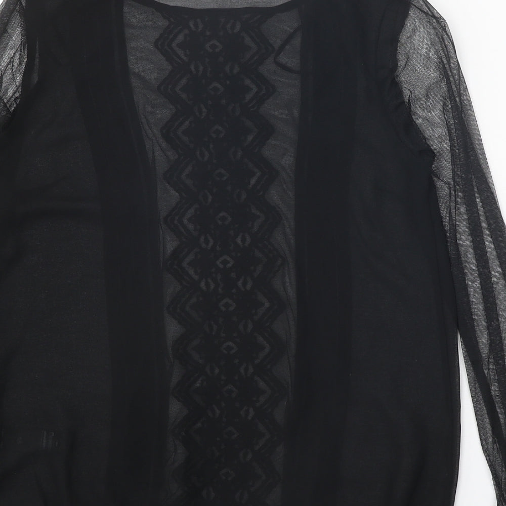 F&F Womens Black Polyester Basic Blouse Size 8 Round Neck