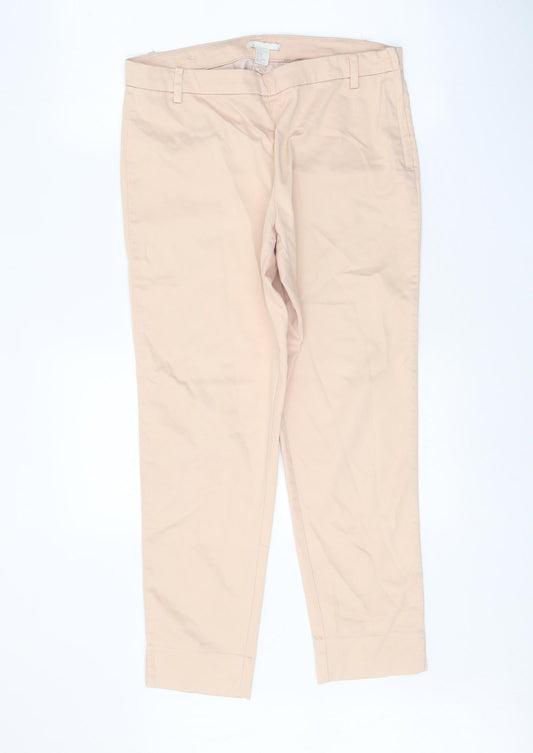 Womens UK Size 12 H&M Regular Fit Chino Beige Trousers