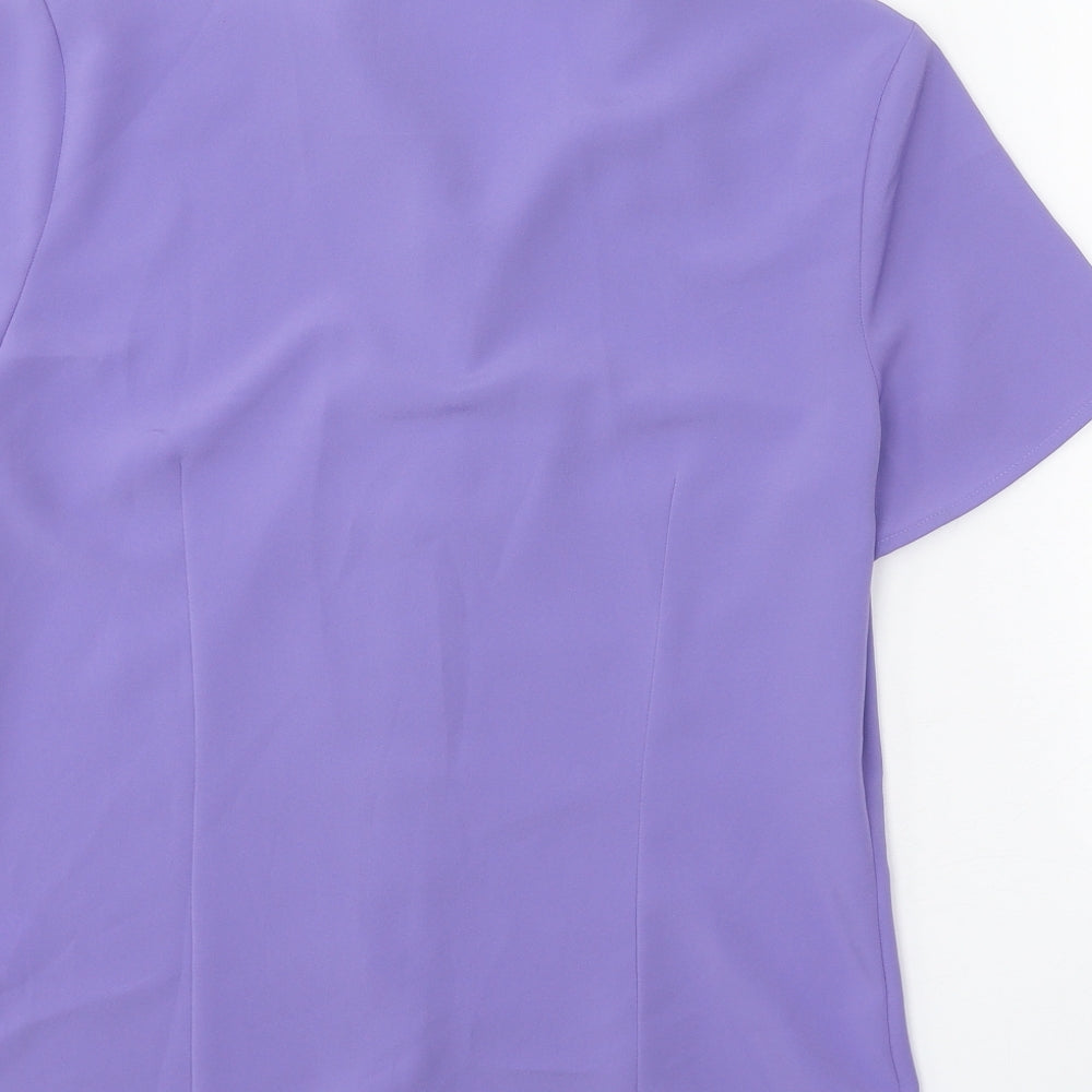 Womens UK Size 10 NEXT Purple Basic Button-Up
