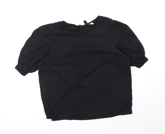 Womens UK Size 6 Divided Black Basic Blouse