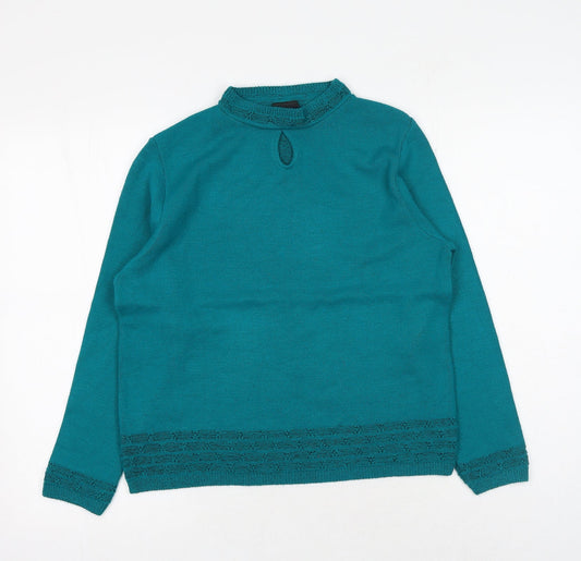 Womens UK Size S Florida Green Pullover Jumper