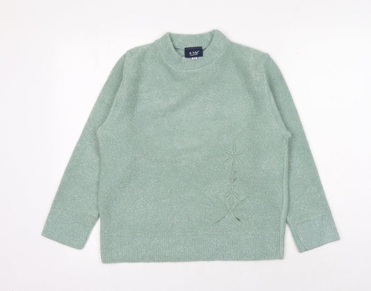 Womens UK Size S 4 Me Green Pullover Jumper