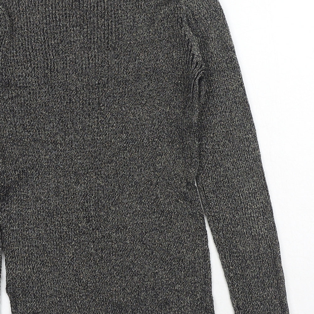 TU Womens Gold Round Neck Cotton Pullover Jumper Size 10