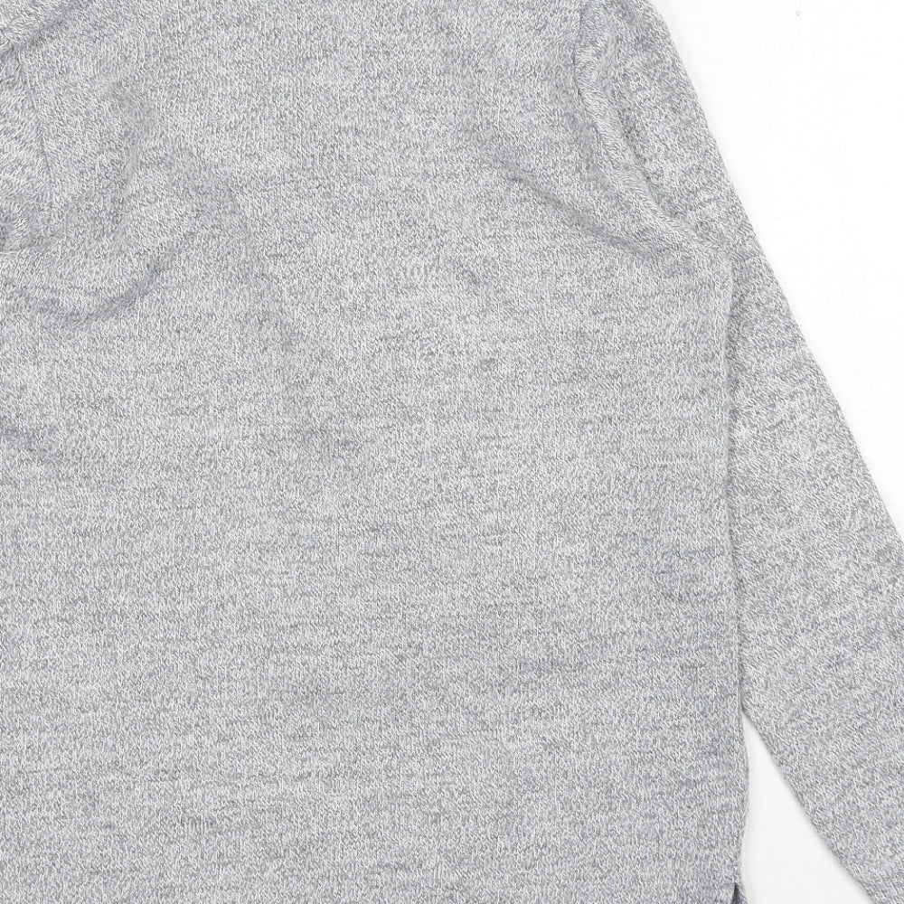 Envy Womens Grey Round Neck Acrylic Pullover Jumper Size S