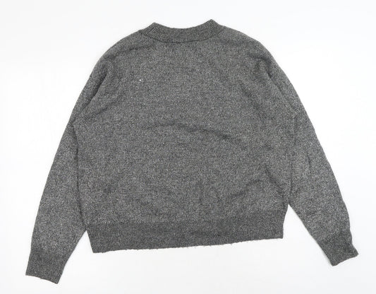 Womens UK Size M H&M Silver Pullover Jumper