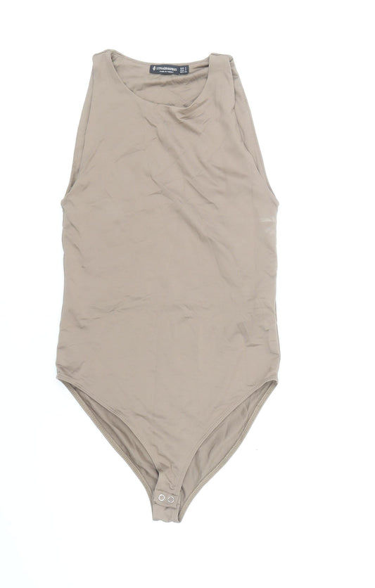 Womens UK Size S Stradivarius One-Piece Brown Bodysuit