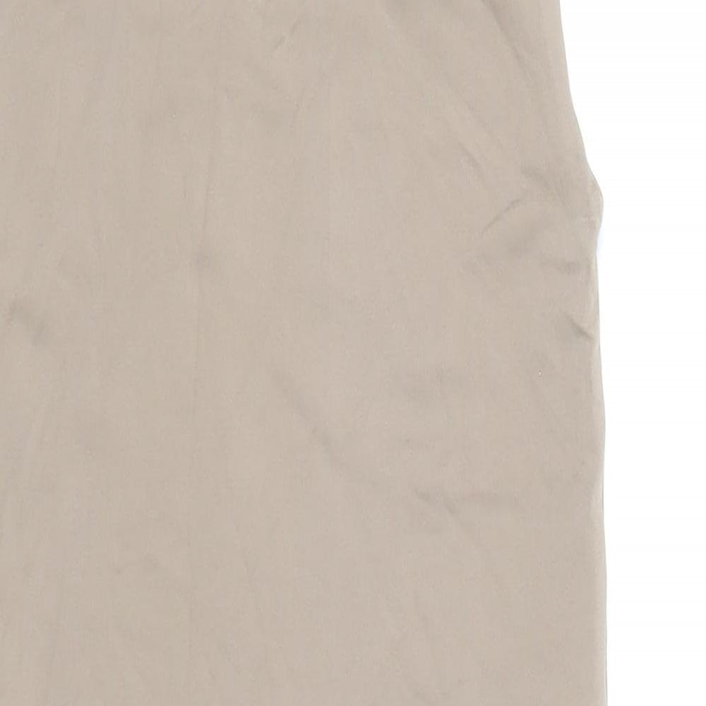 Stradivarius Womens Brown Polyamide Bodysuit One-Piece Size S Snap