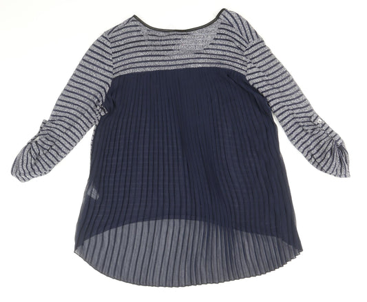 Womens UK Size 10 Quiz Blue Tunic Blouse
