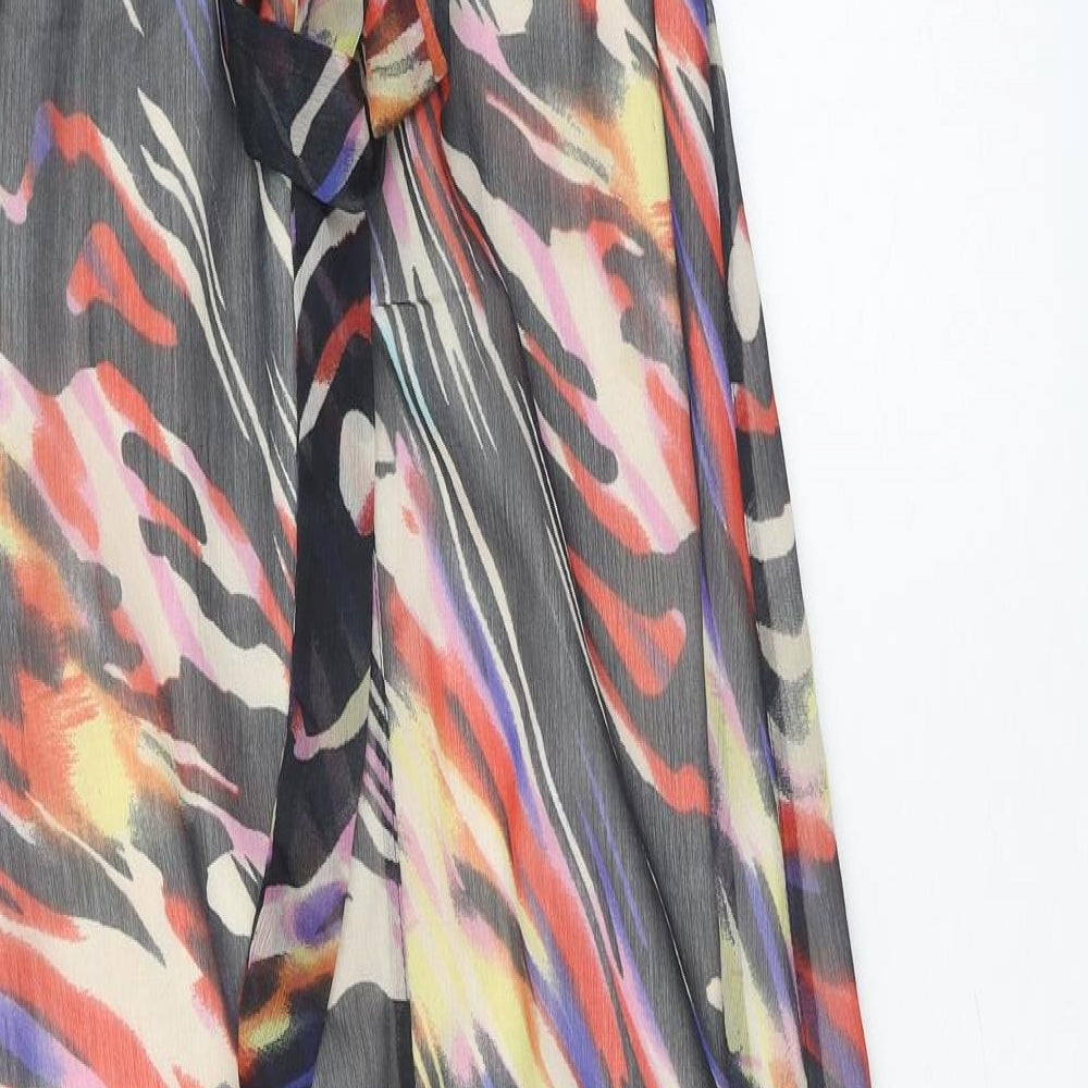 F&F Womens Multicoloured Geometric Polyester Maxi Size 10 V-Neck Pullover