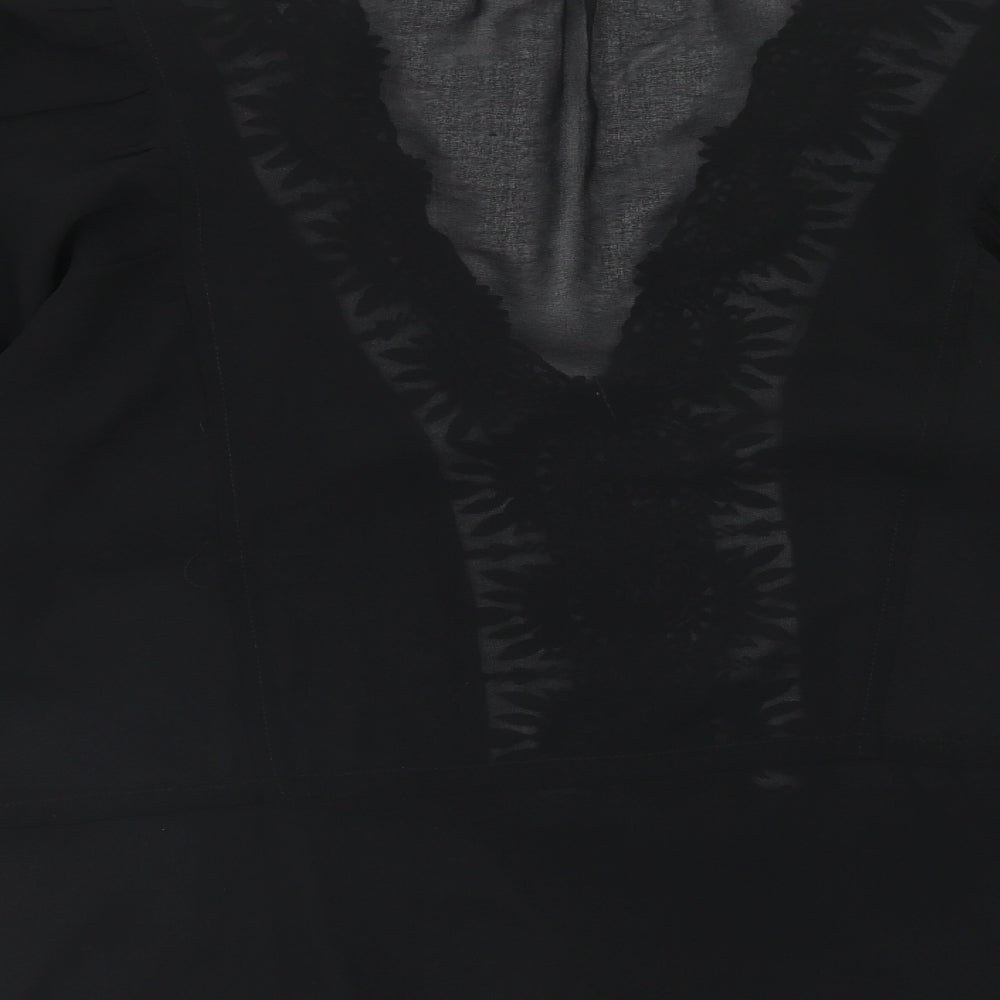 Womens UK Size M Daniel Rainn Black Basic Blouse