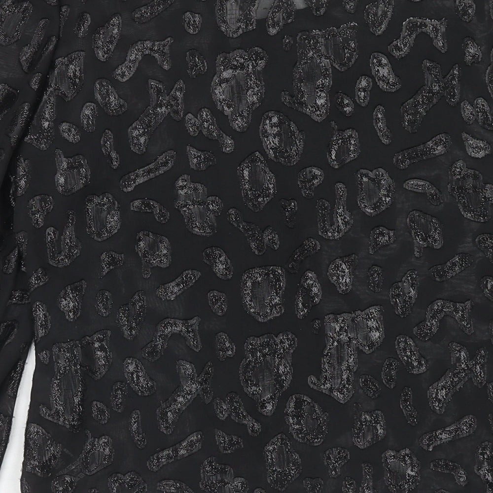 Womens UK Size XS Zara Black Basic T-Shirt