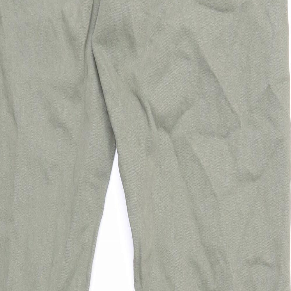 Marks and Spencer Mens Green Cotton Skinny Jeans Size 30 in L33 in Regular Zip