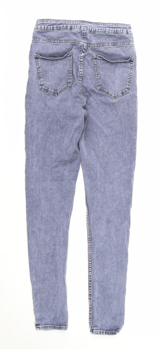 New Look Womens Blue Cotton Jegging Jeans Size 10 Regular Zip