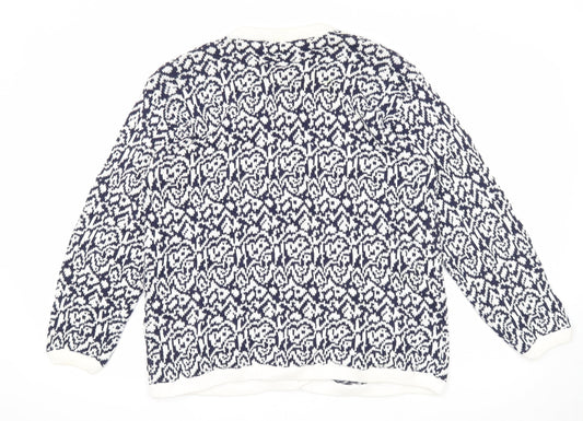 Womens UK Size L Debenhams Blue Cardigan Jumper