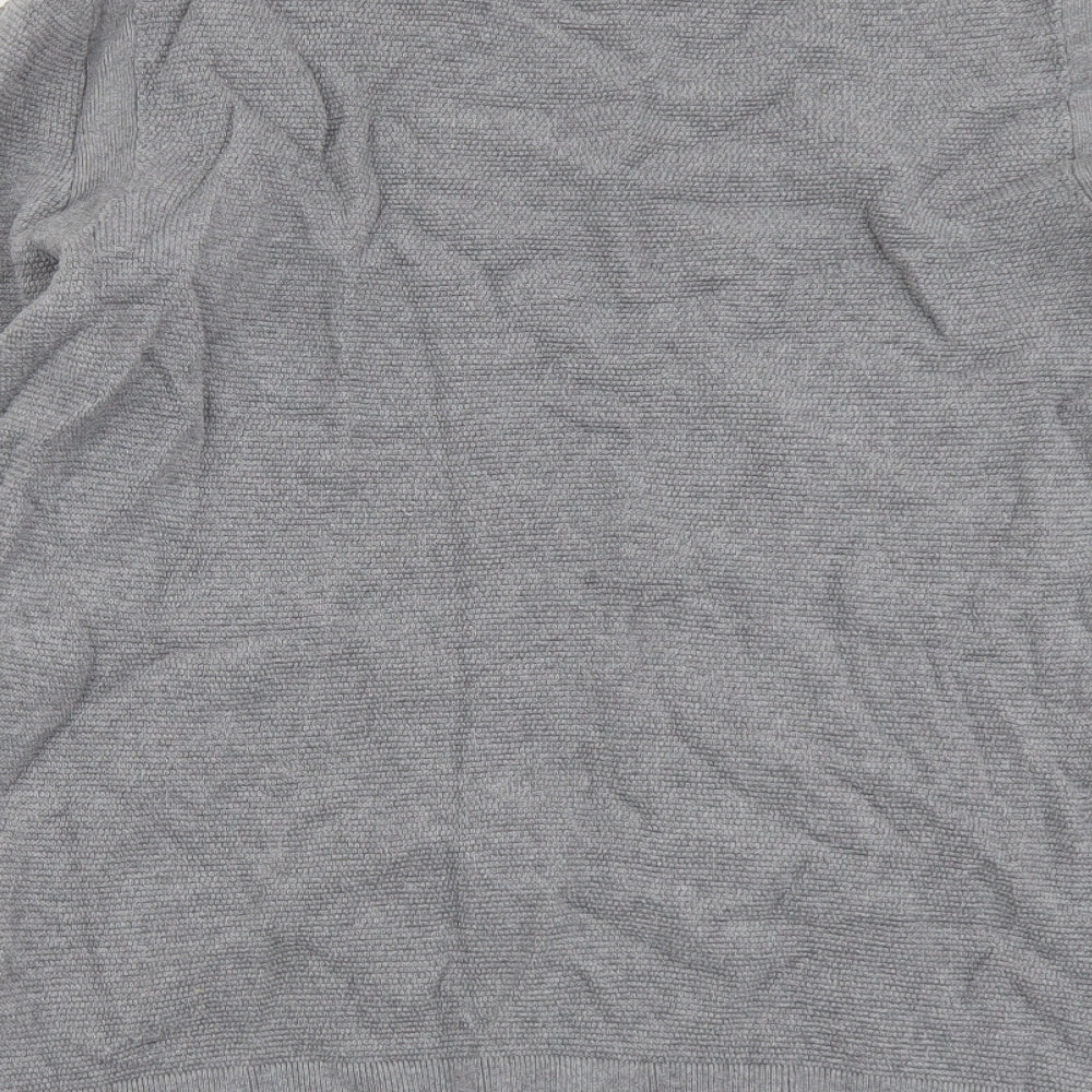 Red Herring Mens Grey Round Neck Cotton Pullover Jumper Size XL Long Sleeve