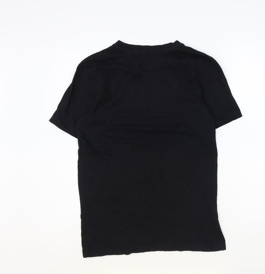 NEXT Mens Black Cotton T-Shirt Size XS Round Neck