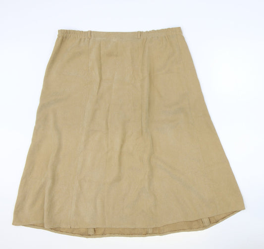 Berkertex Womens Brown Polyester Swing Skirt Size 18 Button