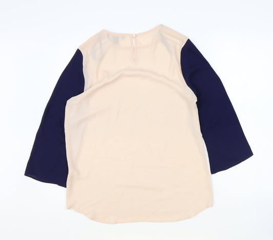 Primark Womens Multicoloured Check Polyester Basic Blouse Size 10 Boat Neck